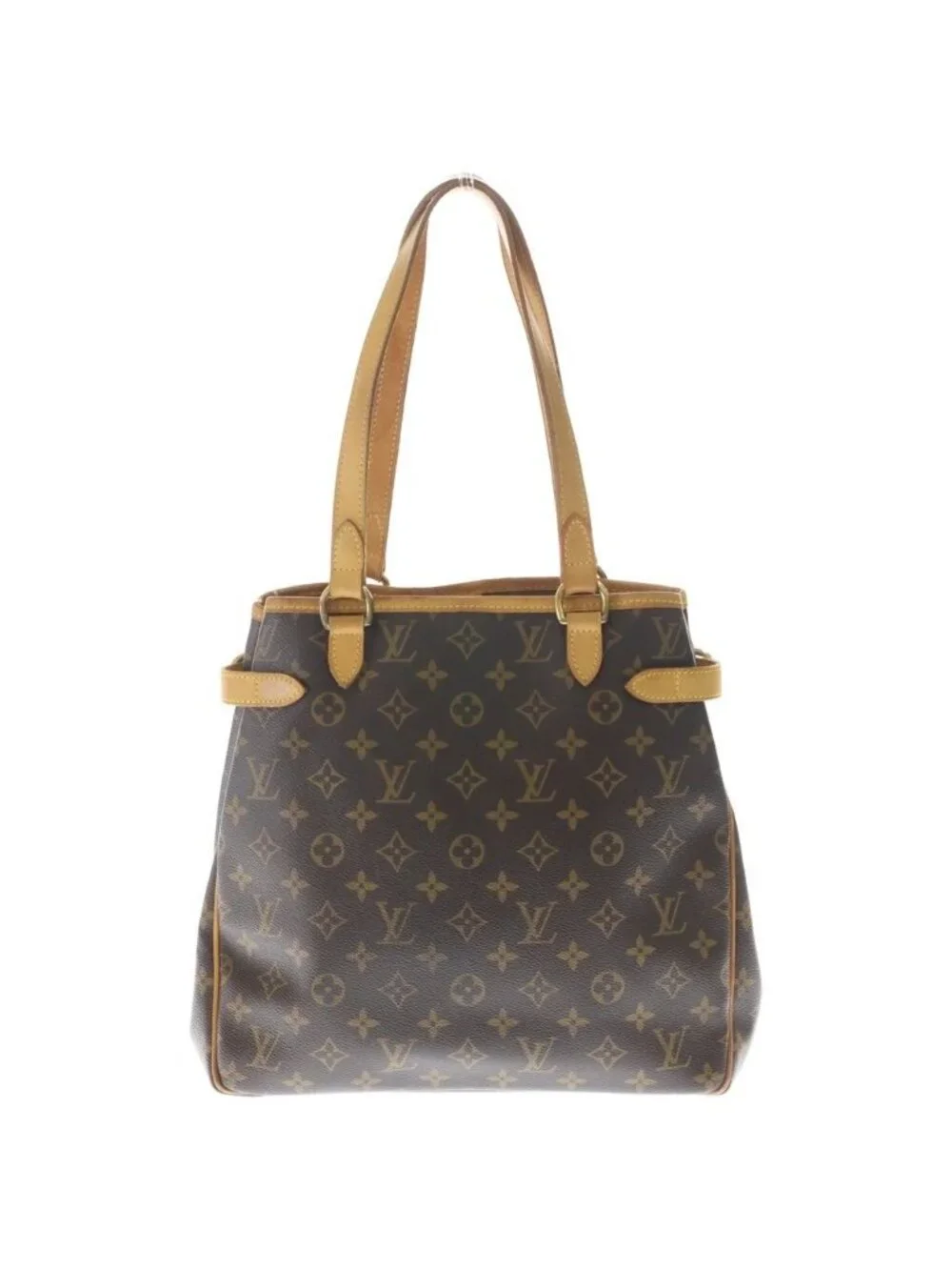 Louis Vuitton Monogram Batignolles Vertical Tote Brown Leather Gold